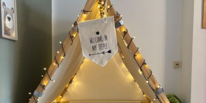 Unser neues Tipi lädt zum Kuscheln, Spielen und Entdecken ein